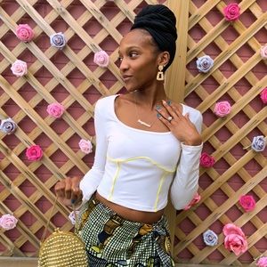 Corset Style Crop Top Long Sleeve Trendy Streetwear Festival